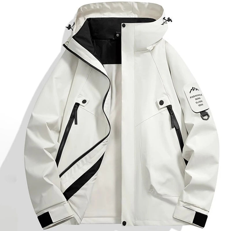 Men’s Waterproof Hooded Windbreaker Jacket – Outdoor Spring & Autumn Jacket for Cycling, Hiking, Climbing & Mountaineering