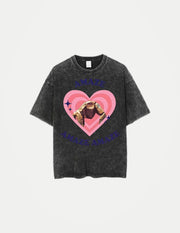 Unisex Retro Heart Graphic T-Shirt – Vintage Washed Cotton Tee | Casual Streetwear O-Neck Summer Top