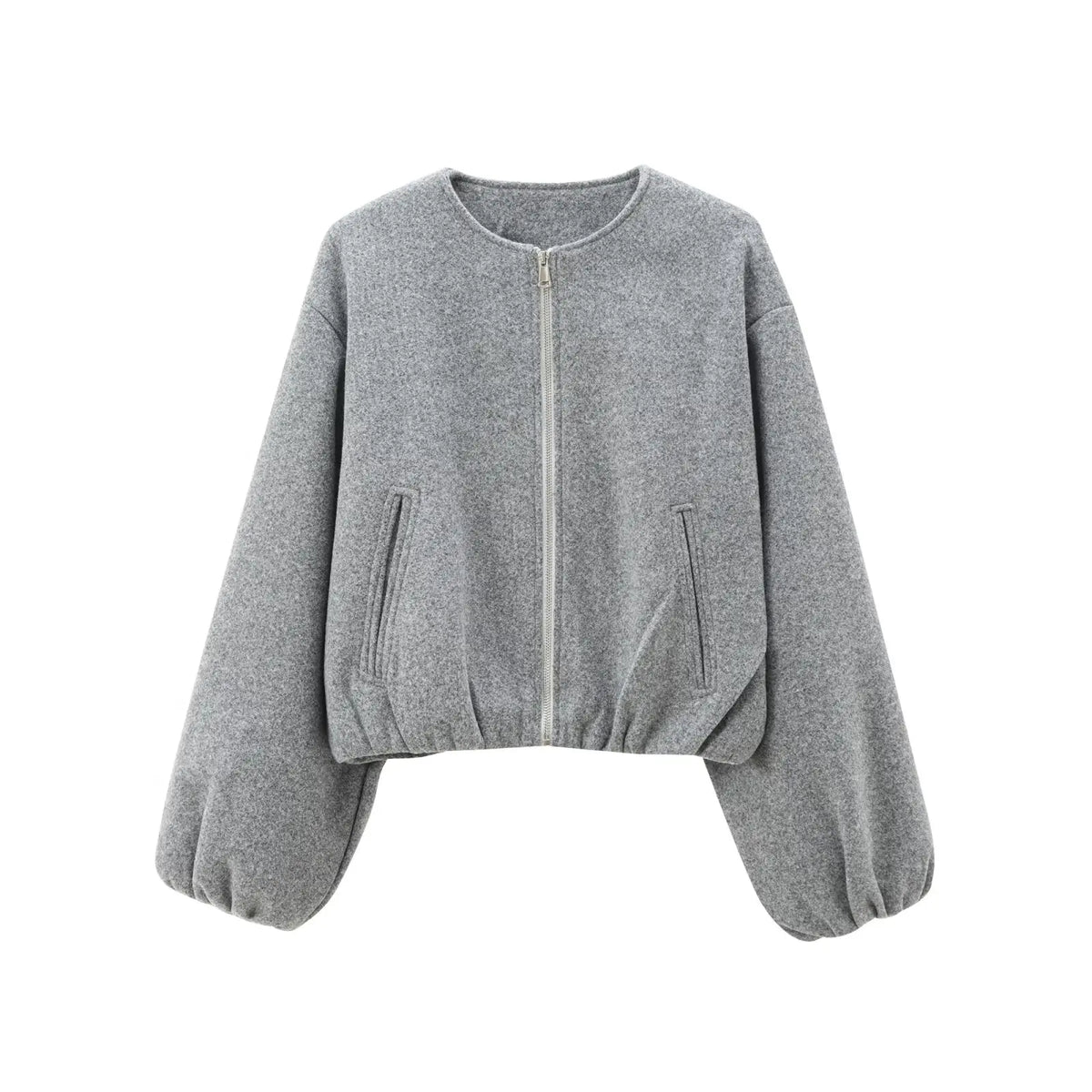 MUJER Women’s Red Cropped Bomber Jacket – Soft Zip-Up Sports Coat