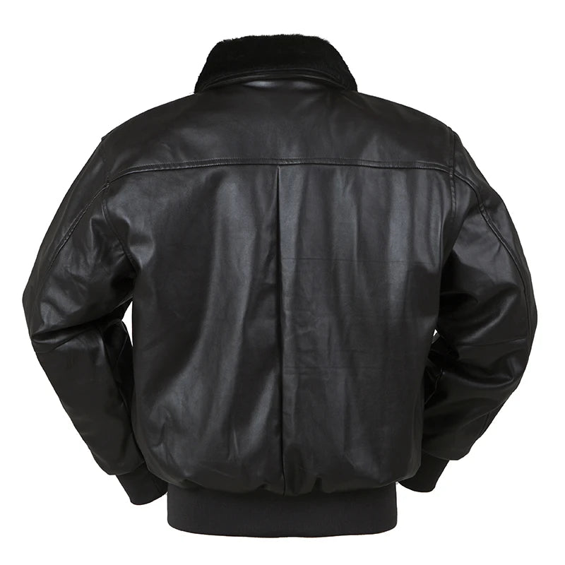 Men’s PU Leather Bomber Jacket – Vintage Aviator Flight Coat | Winter Padded Motorcycle & Military-Inspired Outerwear
