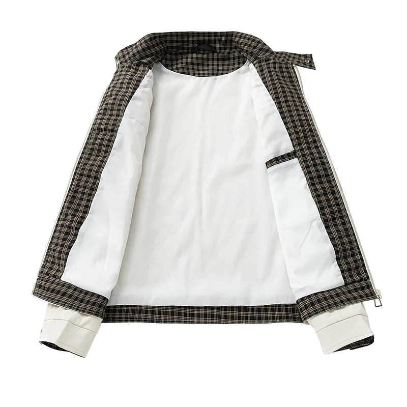 Men’s Stand Collar Jacket – Loose-Fit Solid Color Zip-Up Windbreaker, Casual Streetwear Outerwear