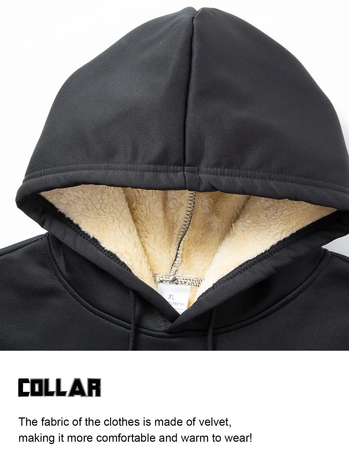 Men’s Winter Fleece Hoodie – Thick Warm Pullover Sweatshirt | Windproof Casual Loose-Fit Streetwear