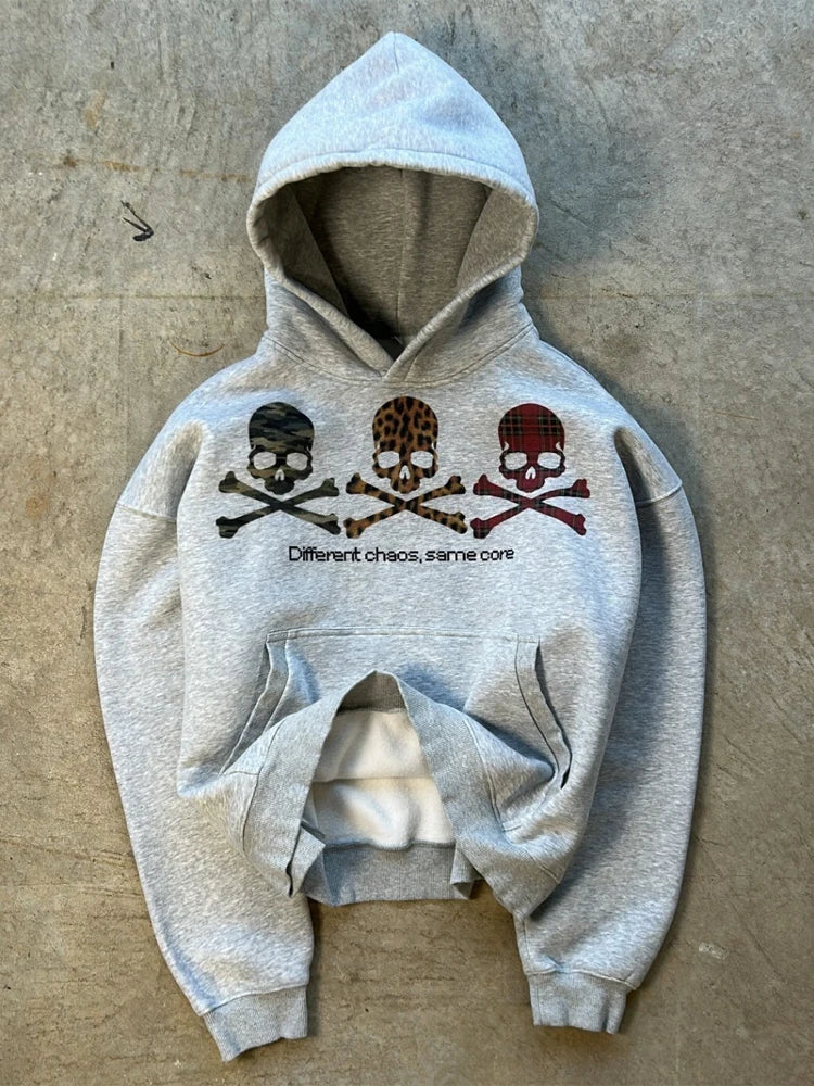 Unisex Y2K Faux Fur Collar Hoodie Jacket – Zip-Up Retro Punk Hip Hop Rock Streetwear Coat, Autumn & Winter