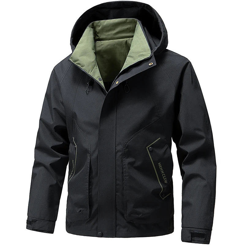 Men’s Softshell Windbreaker Jacket – Lightweight Hooded Waterproof Outdoor Coat for Hiking, Camping & Travel