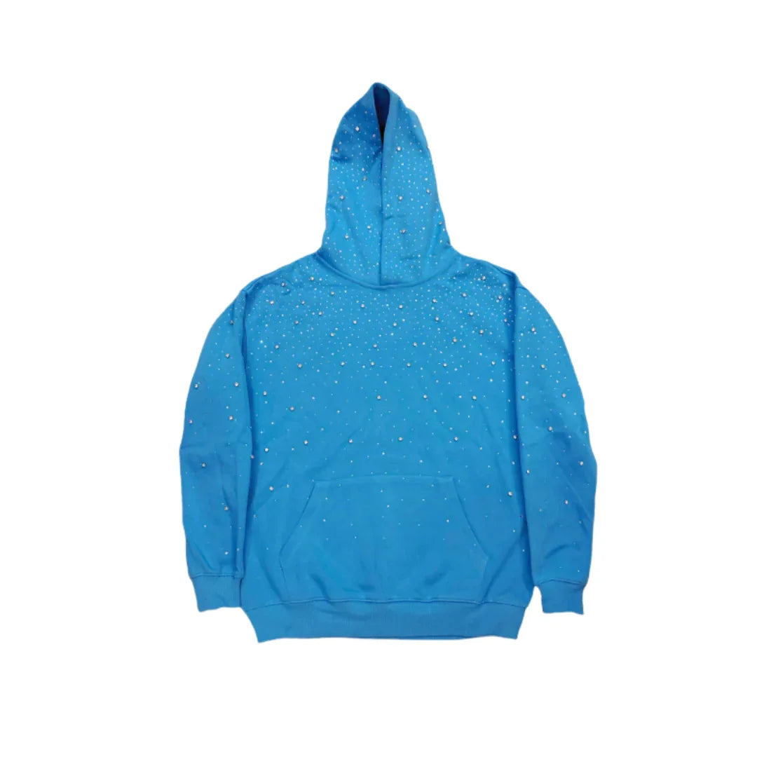 Unisex Starry Sky Rhinestone Hoodie – Sparkling Zip-Up Streetwear Sweatshirt, European & American Fashion Style