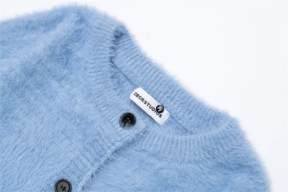 Unisex Y2K Cartoon Knit Cardigan – Oversized Retro Graphic Sweater, Harajuku Streetwear Loose-Fit Knitwear