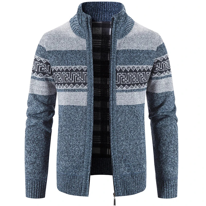 Men’s Korean Knit Cardigan – Stand Collar Casual Autumn/Winter Sweater