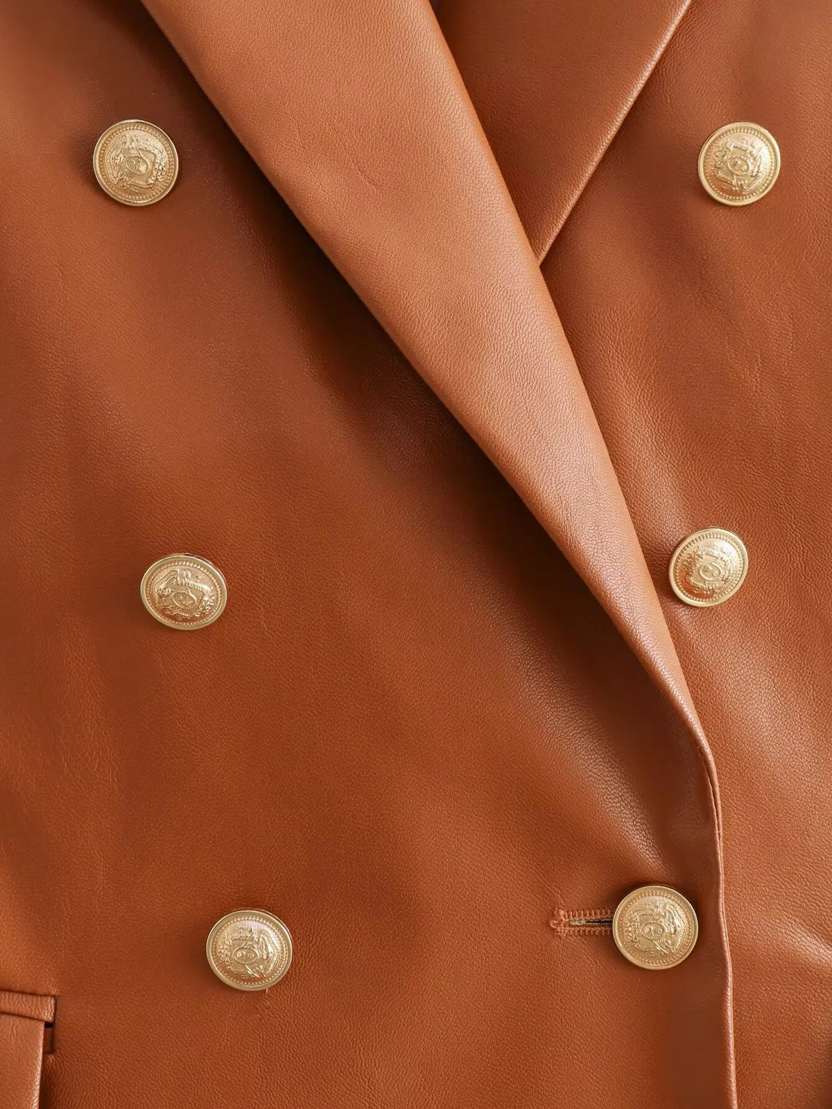 Women’s Premium Leather-Look Blazer – Elegant Long-Sleeve Suit Jacket | Versatile Autumn Fashion