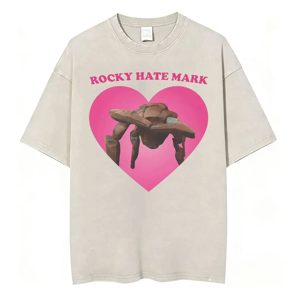 Unisex Retro Heart Graphic T-Shirt – Vintage Washed Cotton Tee | Casual Streetwear O-Neck Summer Top