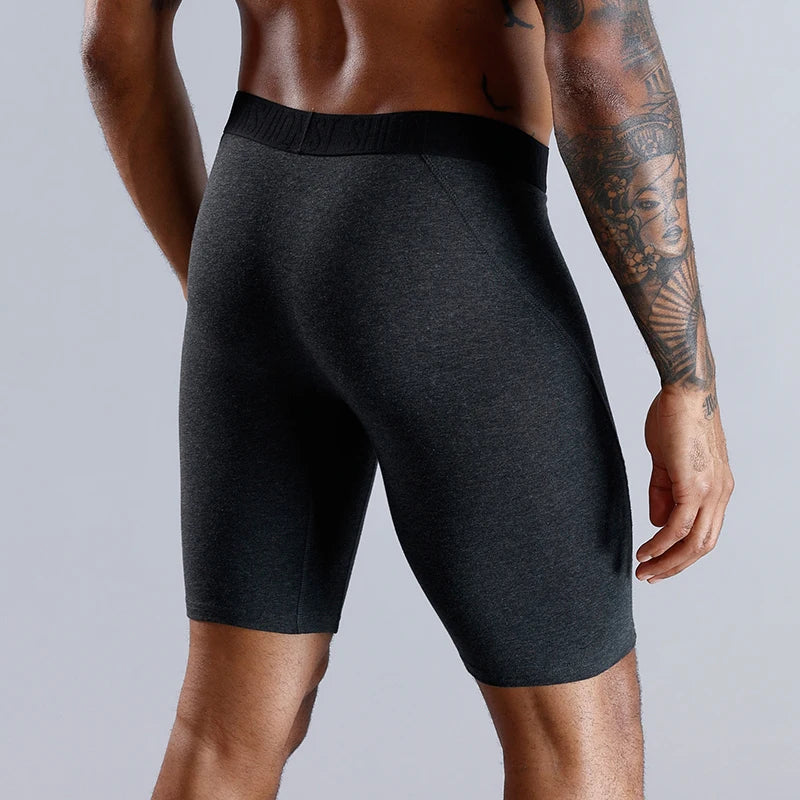 Luxury Style Men’s Boxer Shorts – Soft Cotton Long Leg Underwear, Stretchy & Comfortable Fit