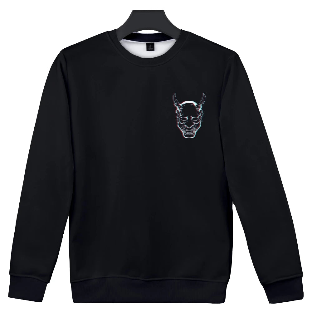 Unisex Samurai Demon 3D Print Hoodie – Japanese Anime Long Sleeve Pullover Sweatshirt, Casual Streetwear Top