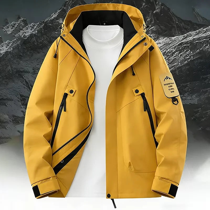 Men’s Waterproof Hooded Windbreaker Jacket – Outdoor Spring & Autumn Jacket for Cycling, Hiking, Climbing & Mountaineering