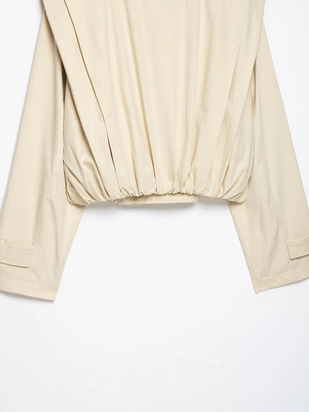 Women’s Vintage Cropped Trench Coat – Double-Breasted Stand Collar Streetwear Jacket