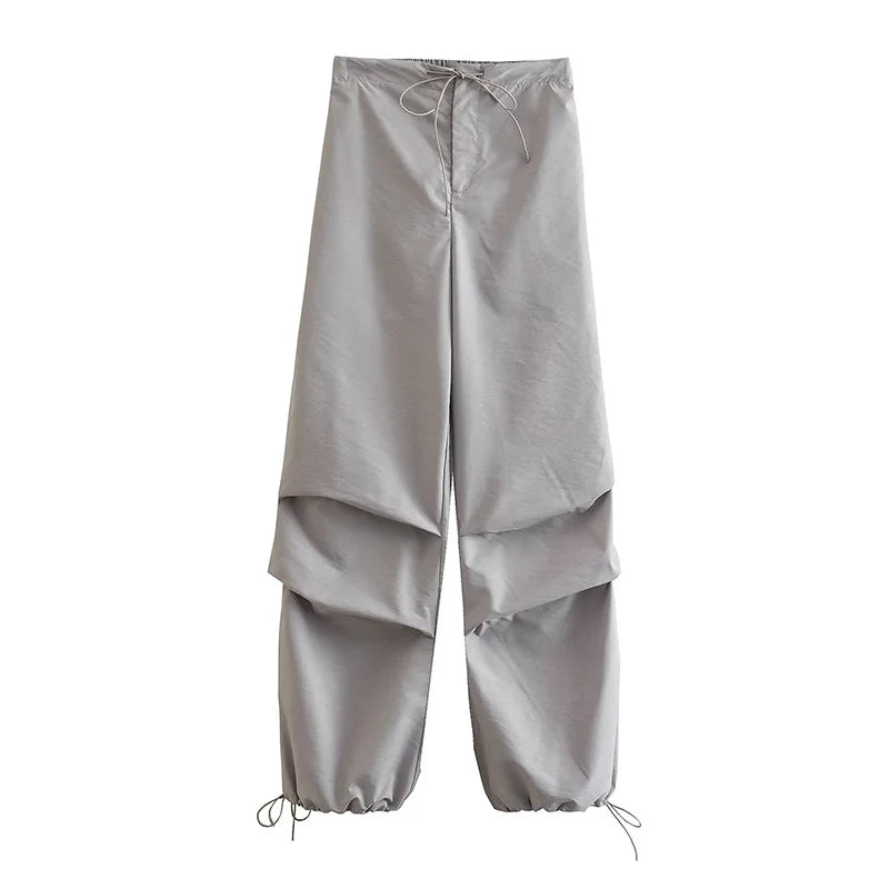 Women’s High-Waist Cargo Parachute Pants – Chic Jogger Trousers