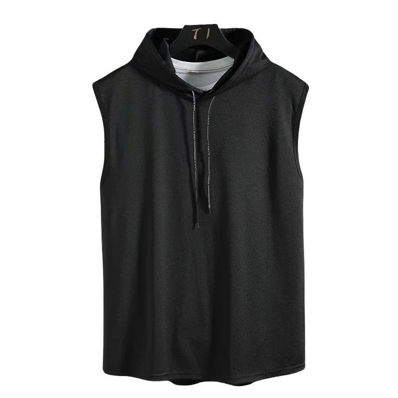 Men's Sleeveless Hooded Tank Top – Gym Bodybuilding Sports Vest