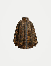 Unisex Leopard Print Suede Jacket – Vintage Stand Collar Zip-Up Coat, Harajuku Hip Hop Streetwear Outerwear