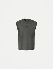 Men’s Washed Embroidered Tank Top – Distressed Sleeveless Crew Neck | Relaxed Summer Casual Streetwear