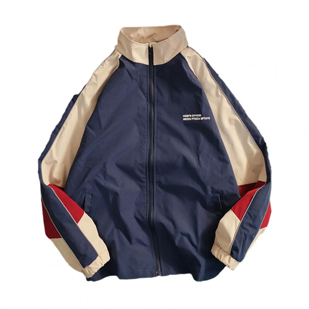 Unisex Korean Varsity Jacket – High Street Letter Print Patchwork Windbreaker, Lightweight College Jacket