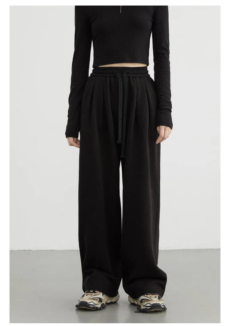 CHIC VEN Women’s High-Waist Pants – Loose Drawstring Casual Trousers