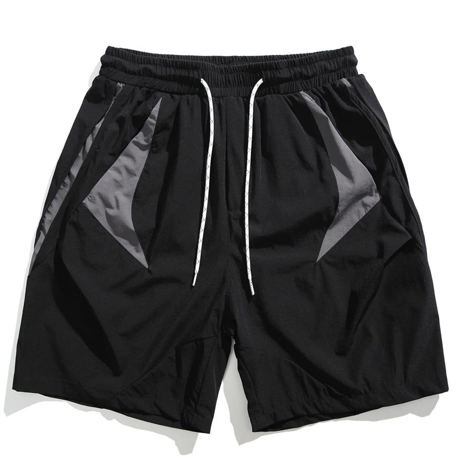 Unisex Summer Patchwork Shorts – Knee-Length Baggy Streetwear Shorts, Casual Harajuku Sport & Vintage Style