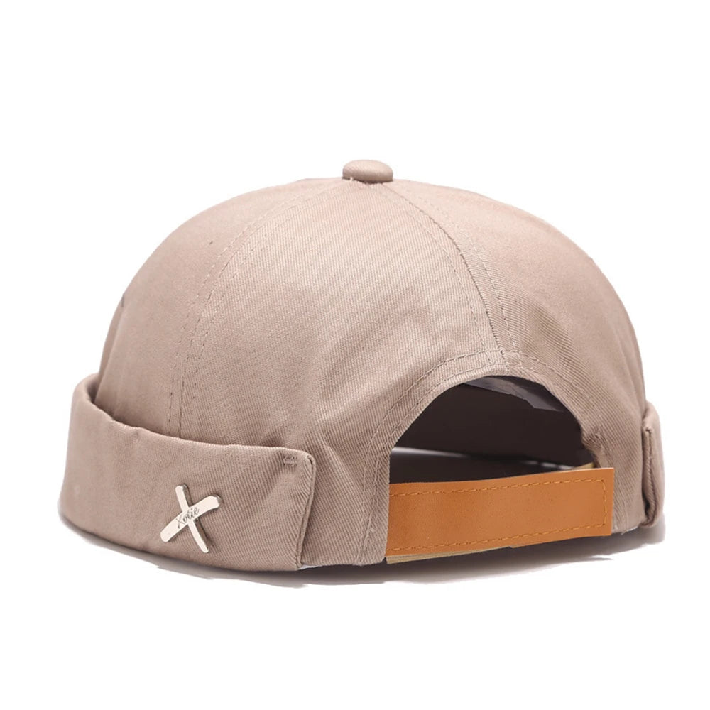 Unisex Cotton Brimless Skullcap – Retro Docker Hat, Hip Hop Streetwear Beanie for Summer & Outdoor Wear