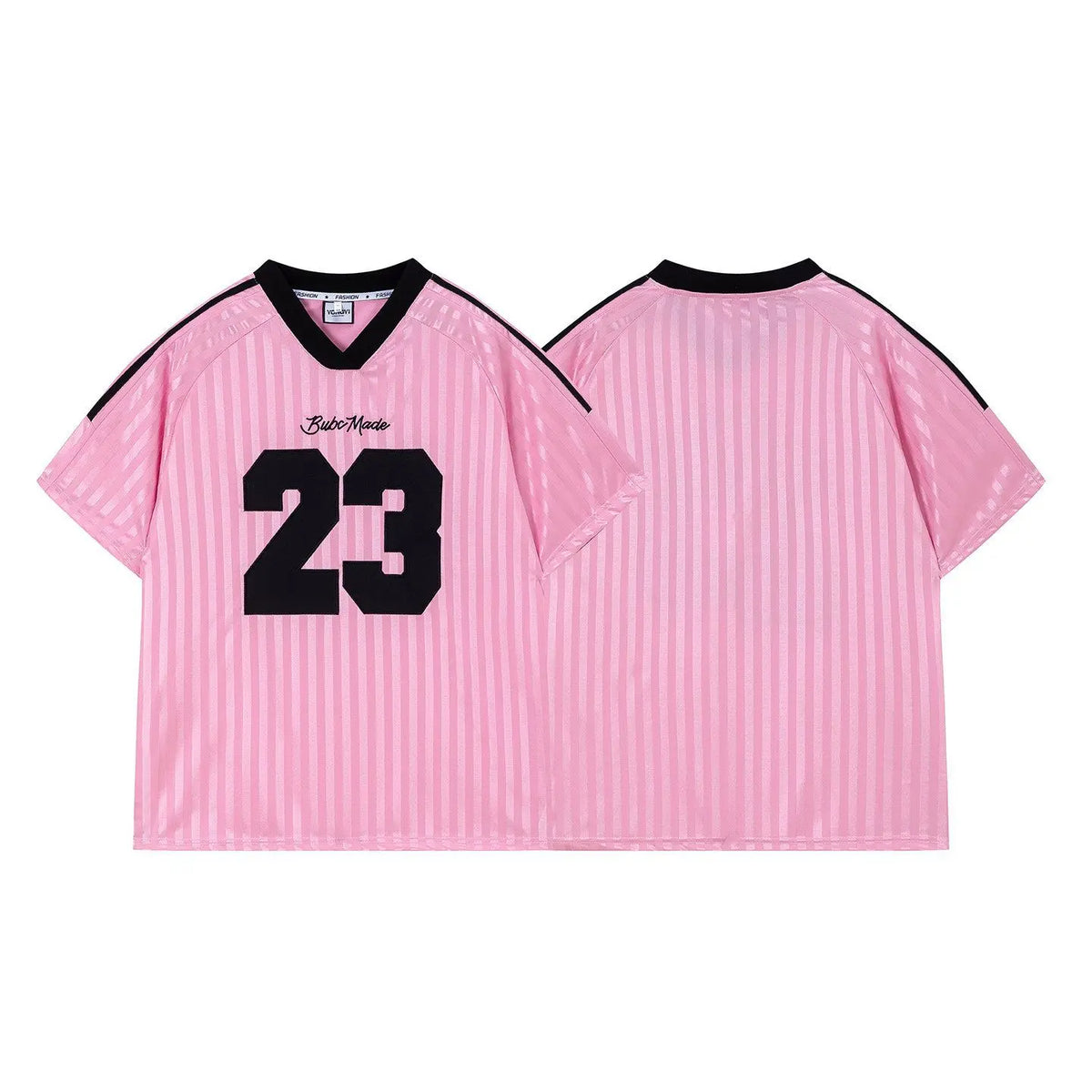 American Sports No.23 Unisex T-Shirt – V-Neck Striped Graphic Loose Fit Top