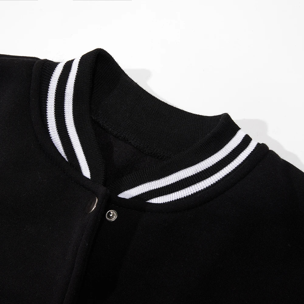 Men’s Retro Baseball Jacket – New York Graphic Fleece Coat