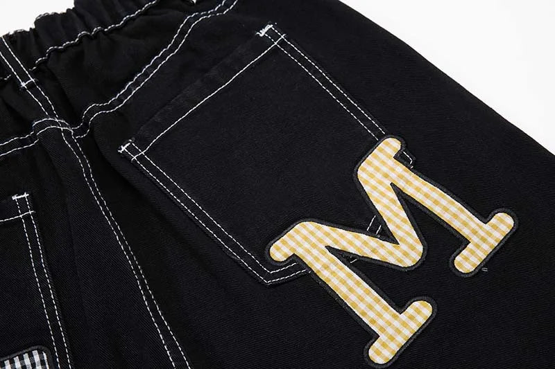 Men’s Y2K Denim Shorts – Loose-Fit Heart Embroidery Jorts with Chain Detail | Baggy Summer Streetwear