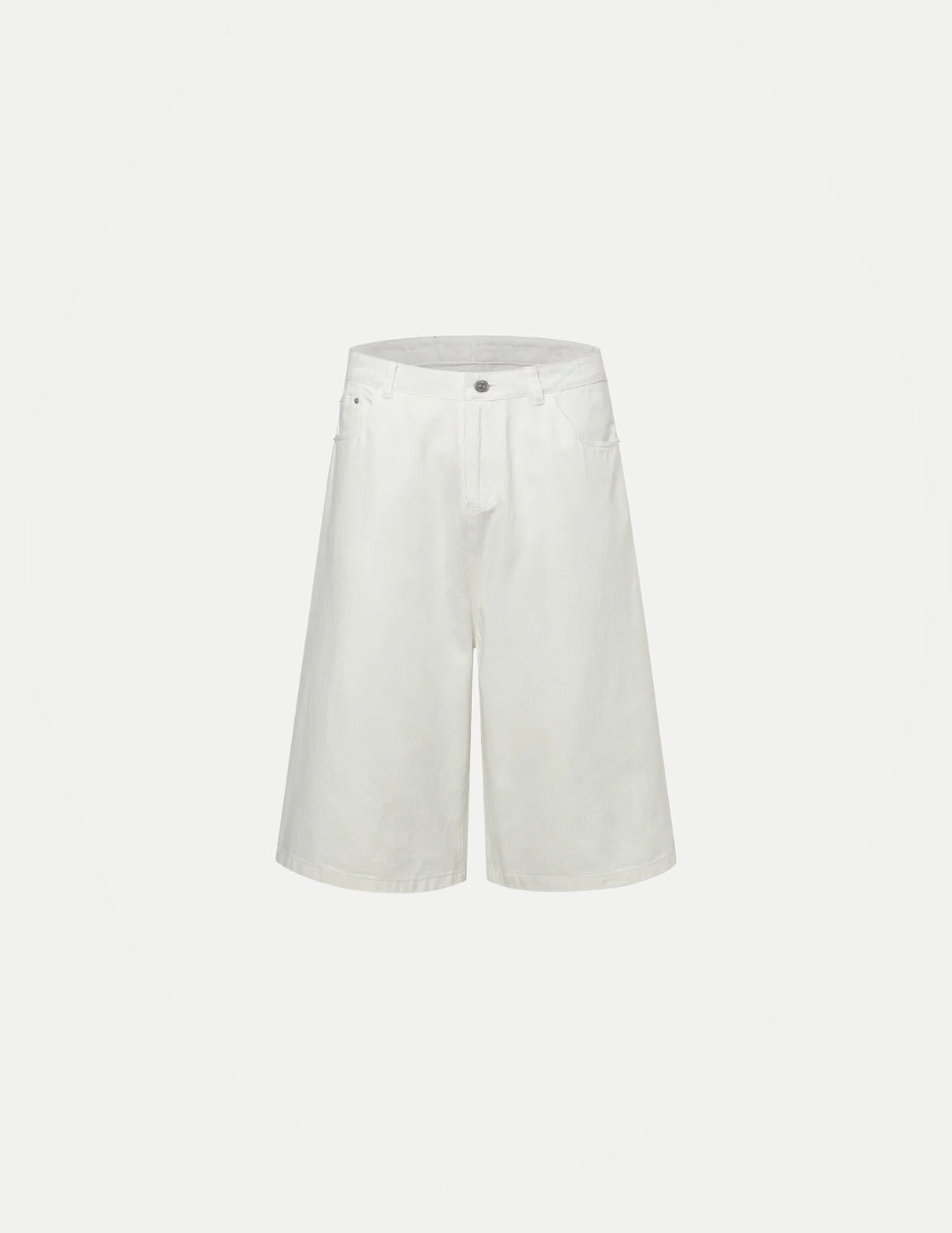 Men’s White Cargo Shorts – Baggy Loose-Fit Wide-Leg Summer Casual Shorts