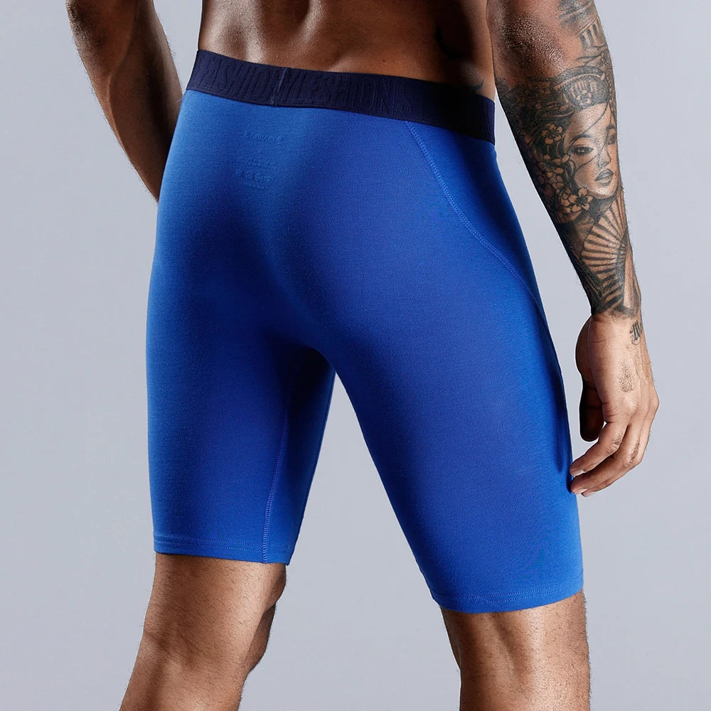 Luxury Style Men’s Boxer Shorts – Soft Cotton Long Leg Underwear, Stretchy & Comfortable Fit