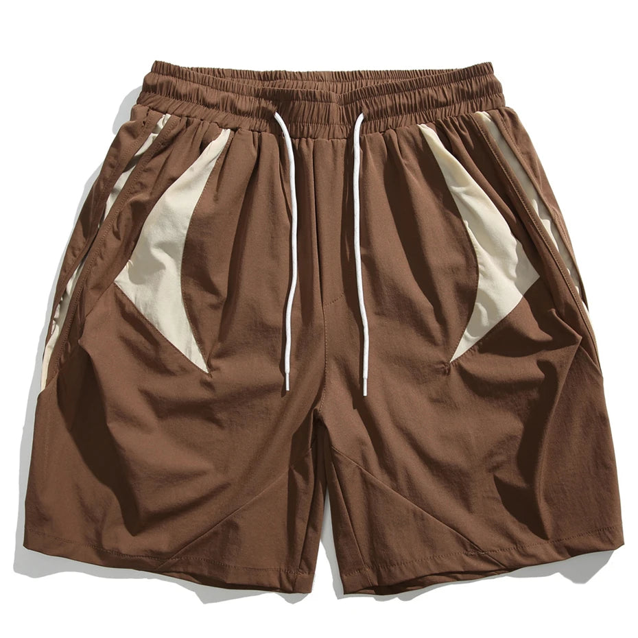 Unisex Summer Patchwork Shorts – Knee-Length Baggy Streetwear Shorts, Casual Harajuku Sport & Vintage Style