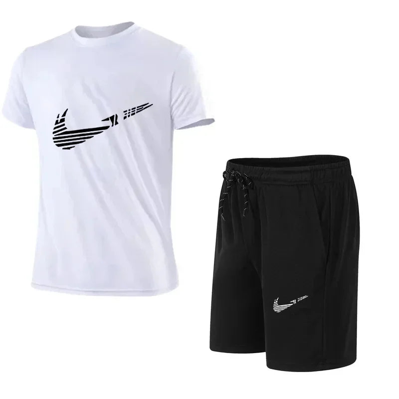 Men's Summer Tracksuit Set – T-Shirt & Shorts 2 Piece Gym Jogging Suit