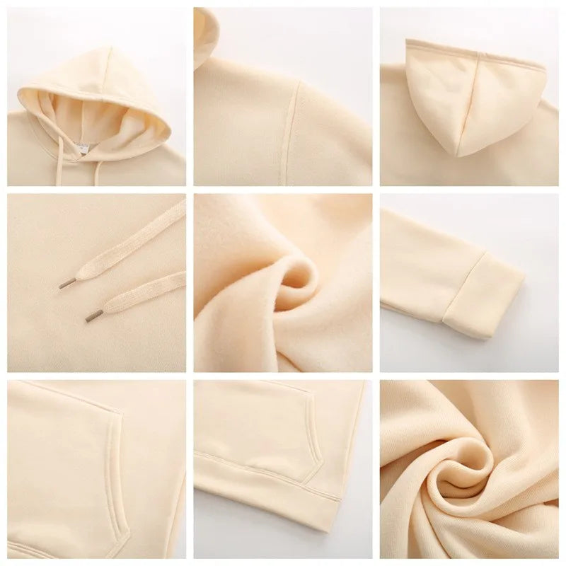 Unisex Oversize Solid Color Hoodie – Casual Pullover Sweatshirt for Spring & Autumn