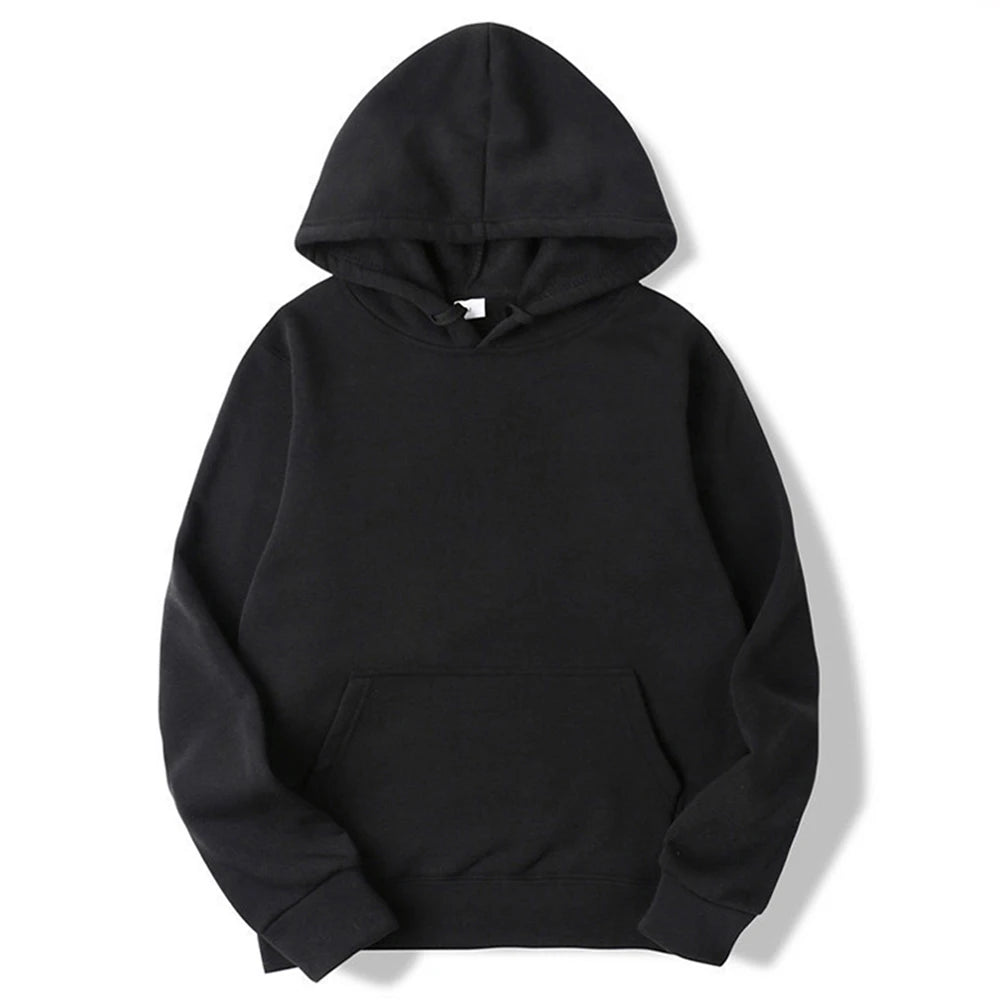 Men’s Fleece Hoodie – Plain Pullover Hooded Sweatshirt, Soft Casual Winter Top