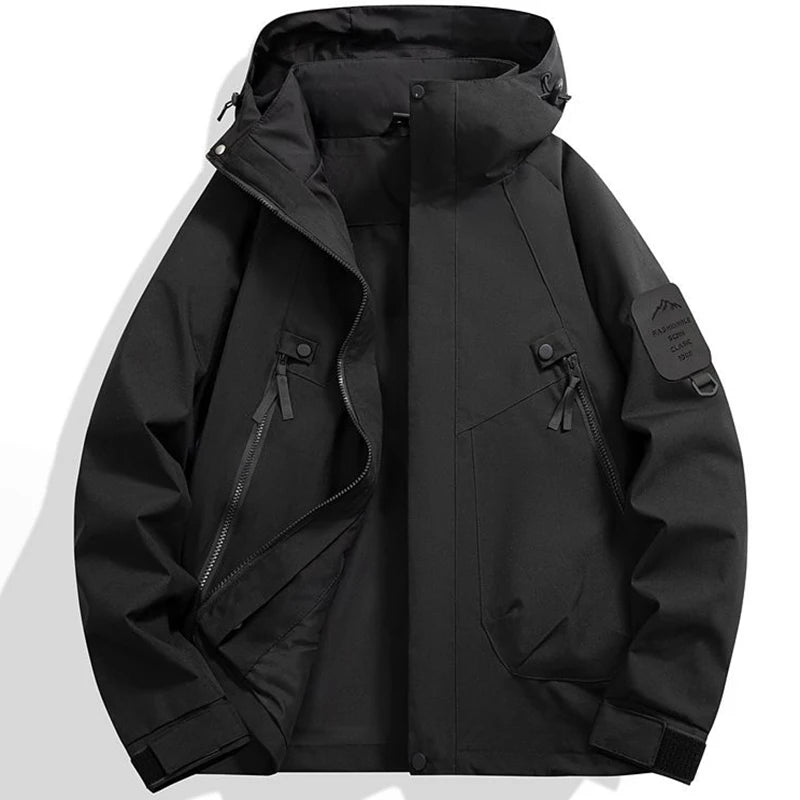 Men’s Waterproof Hooded Windbreaker Jacket – Outdoor Spring & Autumn Jacket for Cycling, Hiking, Climbing & Mountaineering