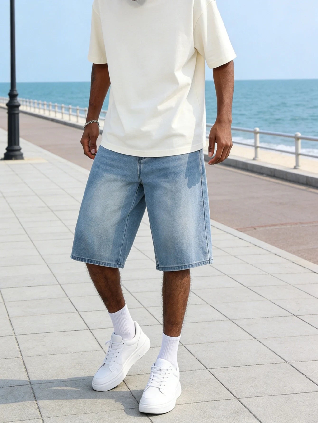 Men's Summer Loose Blue Denim Shorts – Casual Lightweight Jorts