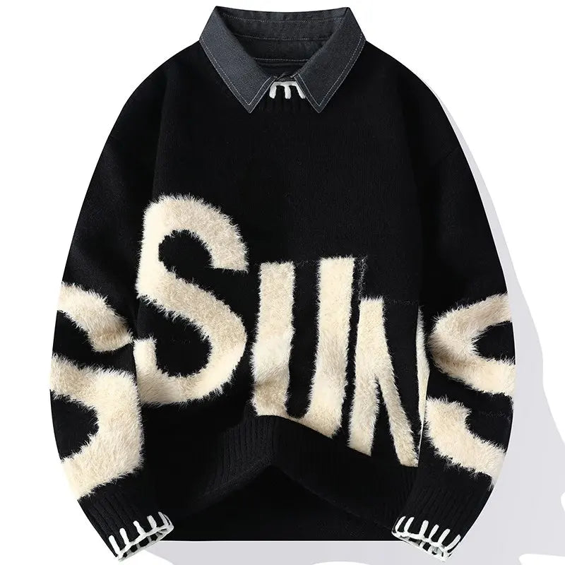 Men’s Versatile Knit Sweater – Trendy Outdoor Casual Pullover for Cycling, Travel & Leisure
