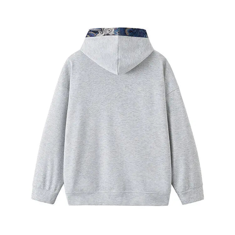 Men’s Oversized Hoodie Sweatshirt – Urban Streetwear Lapel Neck Casual Top for Spring & Autumn