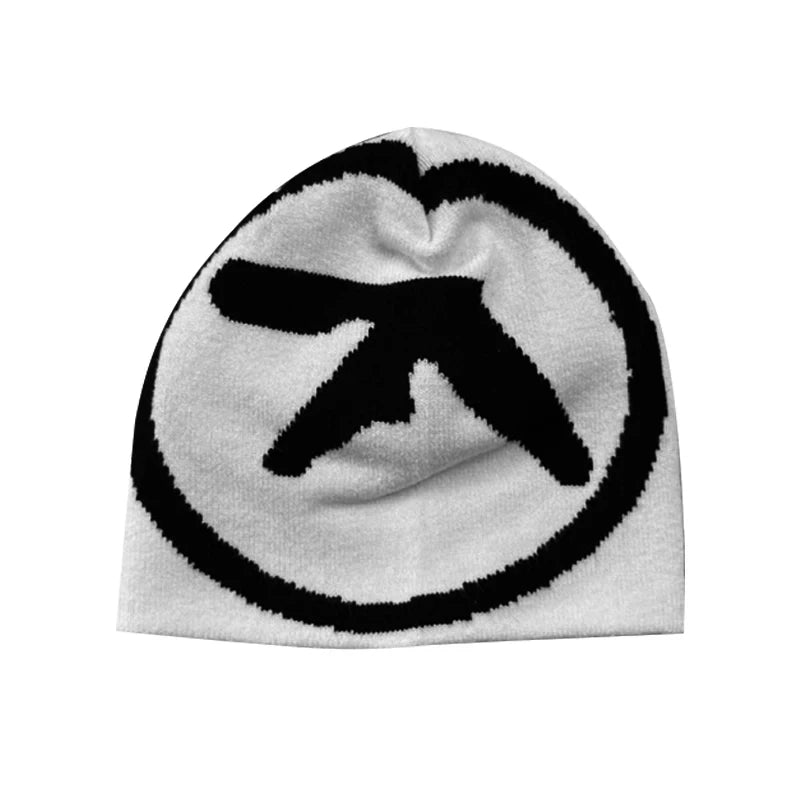 Unisex Y2K Knit Beanie – Vintage Goth Streetwear Winter Hat, K-Pop Hip Hop Fashion Skull Cap