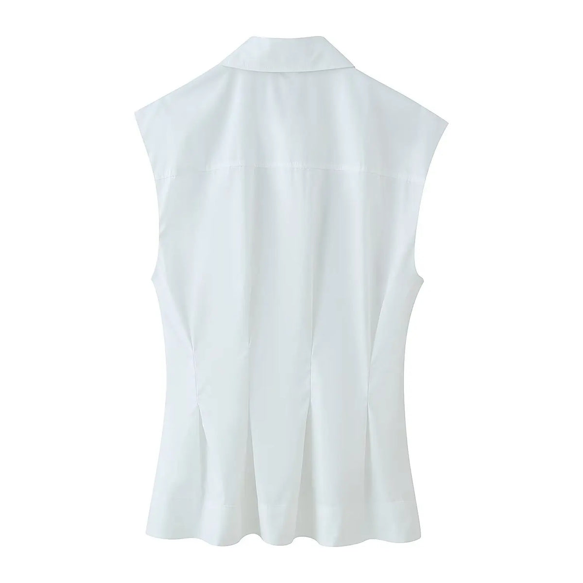 Women’s Summer Sleeveless Pleated Blouse – Chic Casual Top