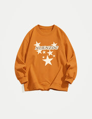 Women’s Star Graphic Sweatshirt – Long Sleeve Cartoon Streetwear Top