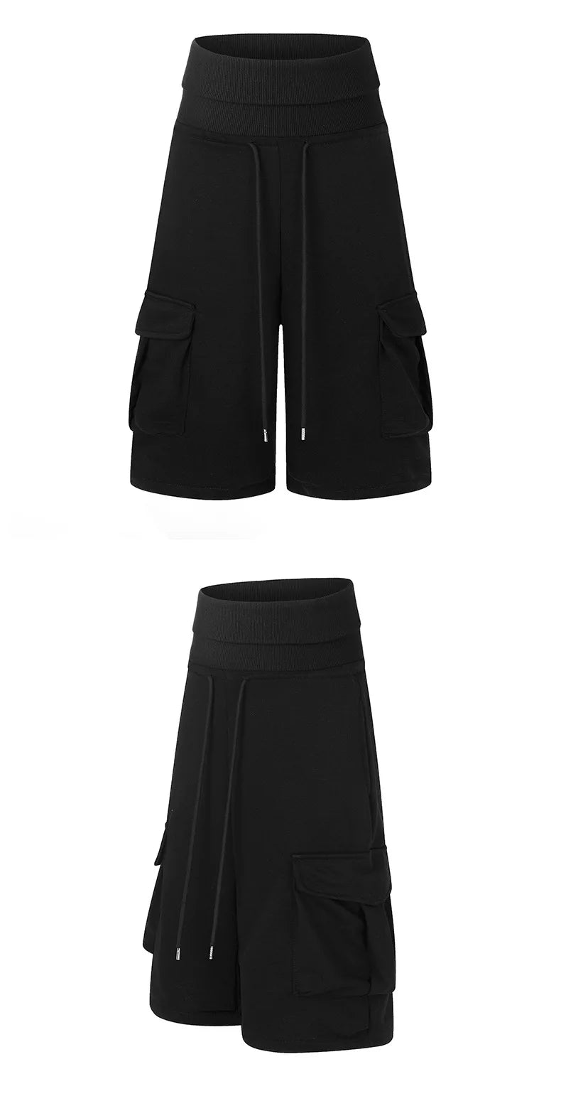 Women’s Summer Wide-Leg Pants – Loose Drapey Casual Trousers with Pockets, American-Style Sporty Streetwear