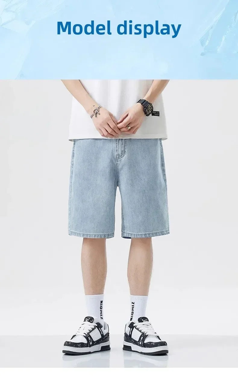 Men's Classic Stretch Denim Shorts – Straight Leg Summer Jorts