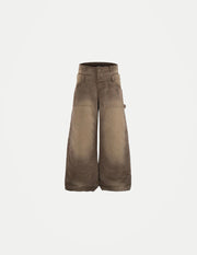 Men’s Double-Waist Cargo Jeans – Wide-Leg Baggy Washed Denim Pants | Y2K American Streetwear