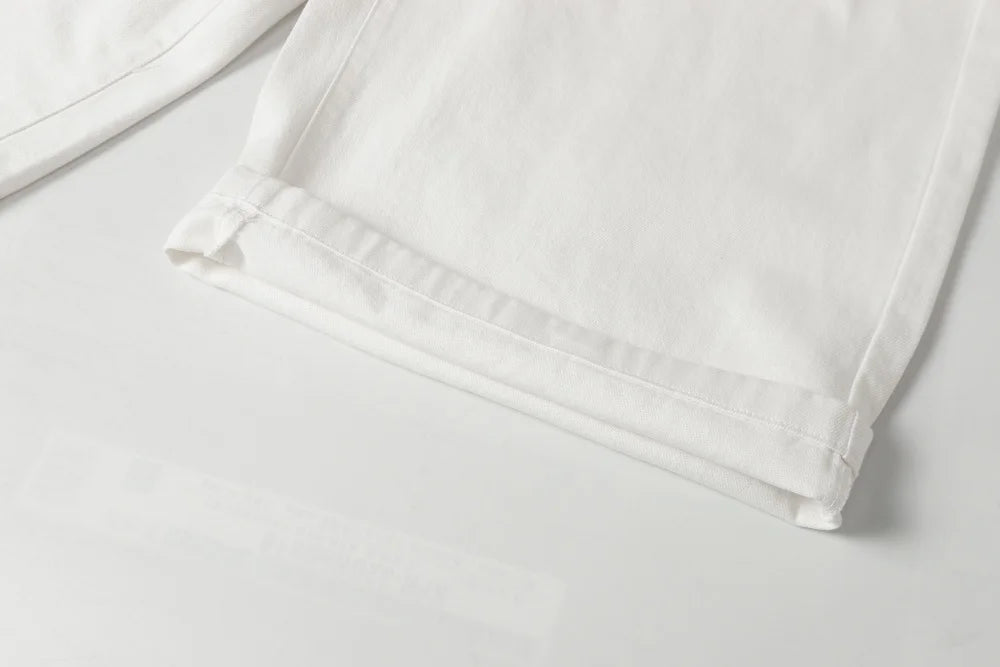 Men’s White Cargo Shorts – Baggy Loose-Fit Wide-Leg Summer Casual Shorts