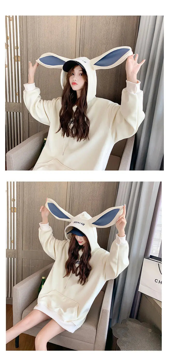 Women Hoodies With Rabbit Ear Sweatshirts