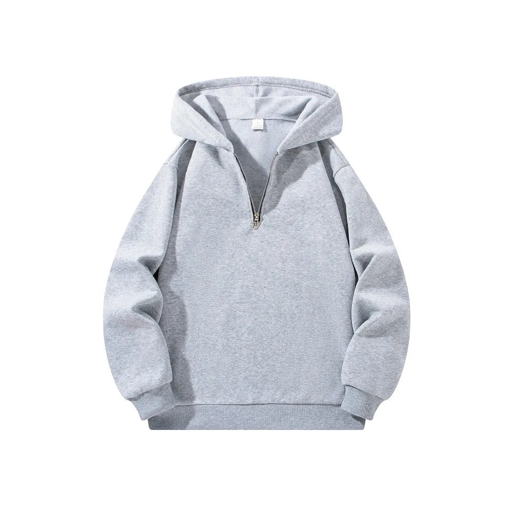 Men’s Half-Zip Hoodie – Loose Fit Long Sleeve Sweatshirt | Autumn Casual Pullover