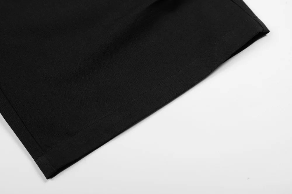 Men’s Retro Pleated Rivet Shorts – Baggy Wide-Leg Solid Color Casual Pants | Streetwear