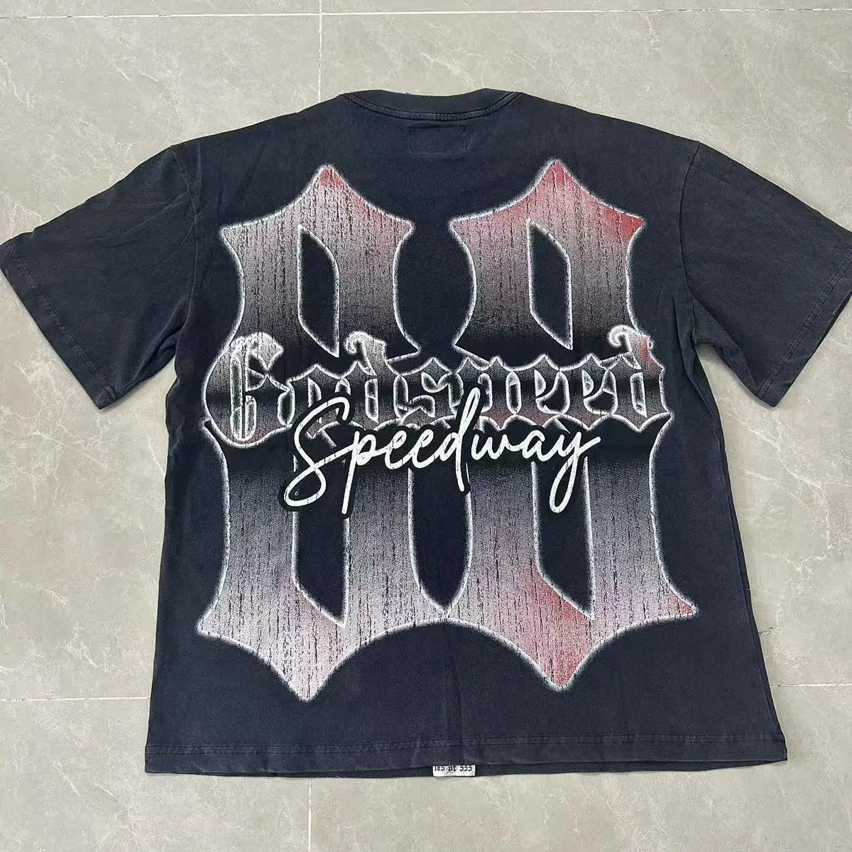 Men’s Skull Motocross T-Shirt – Vintage Washed Cotton Streetwear Tees
