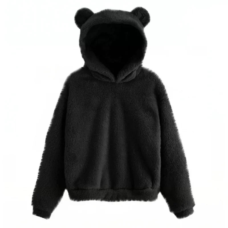 Women’s Rabbit Ear Hoodie – Cute Plush Warm Sweatshirt | Autumn & Winter
